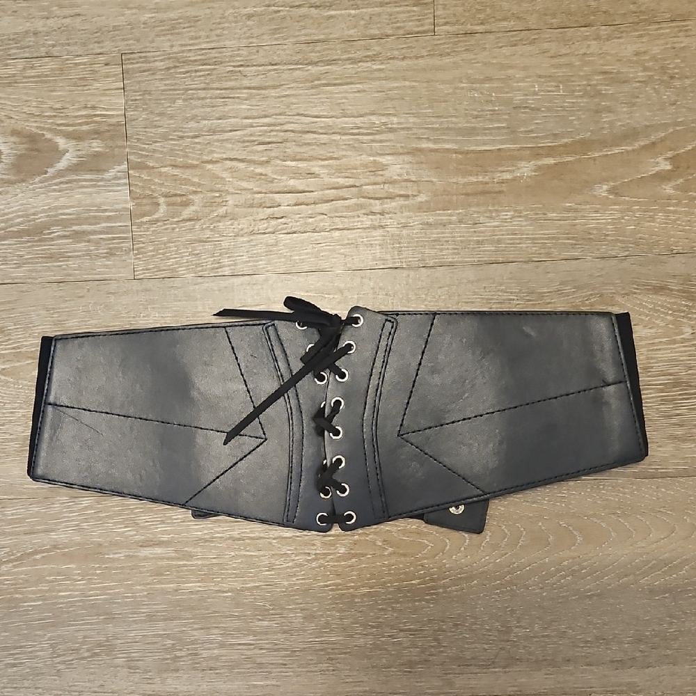 NWT FASHION NOVA PLUS SZ Black Lace-Up Corset Belt